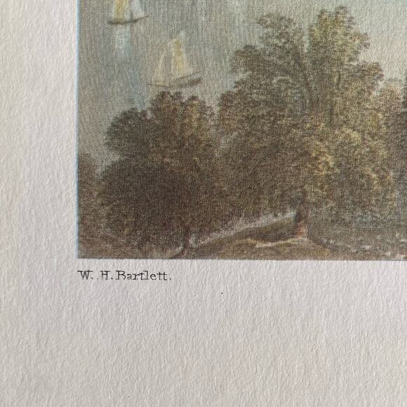 VTG Framed Art Print View From Hyde Park Hudson River William Henry Bartlett - Picture 4 of 10